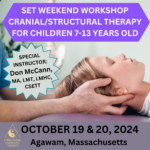 Picture of a child receiving cranial/structural therapy taught by Structural Energetic Therapy SET Course taught in Agawam MA